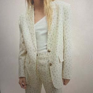 Mango / Floral detail / linen / Blazer